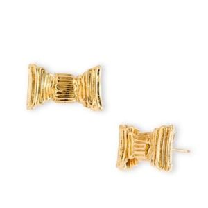 Kate Spade All Wrapped Up Gold Bow Earrings NWT